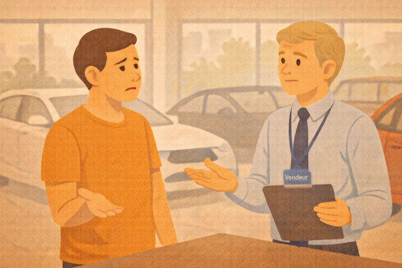 Client dépité dans une concession automobile car son véhicule n'est toujours pas livré