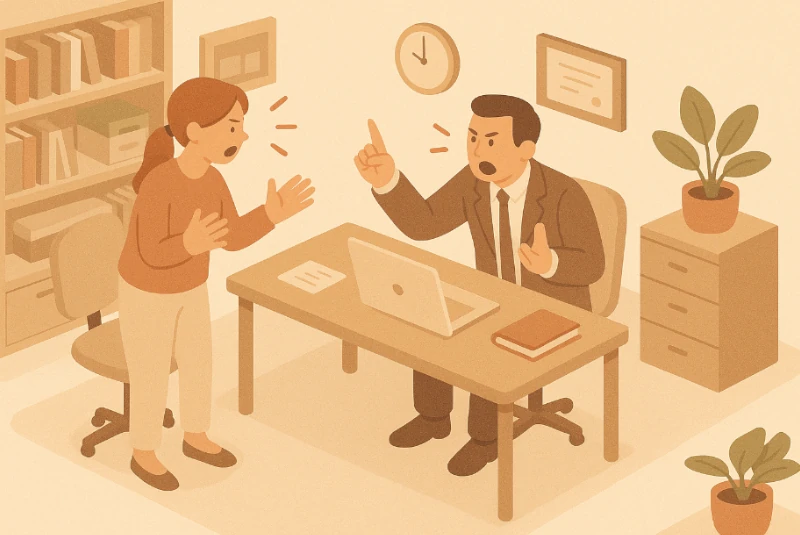 Une salariée et un employeur se disputent