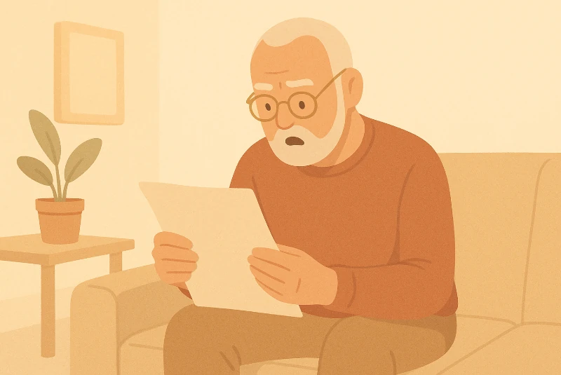 Homme constatant une erreur sur son acte de naissance