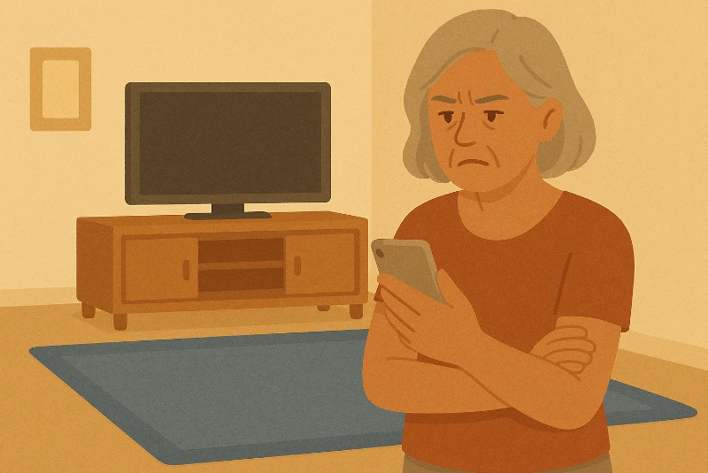 Une propriétaire constate sur son smartphone que le loyer n'a pas été payé