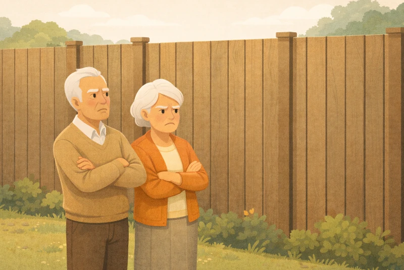 Couple mécontent en raison d'une  clôture