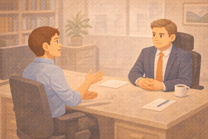 Discussion entre un employé et son patron