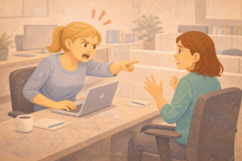 Une dispute sur un lieu de travail