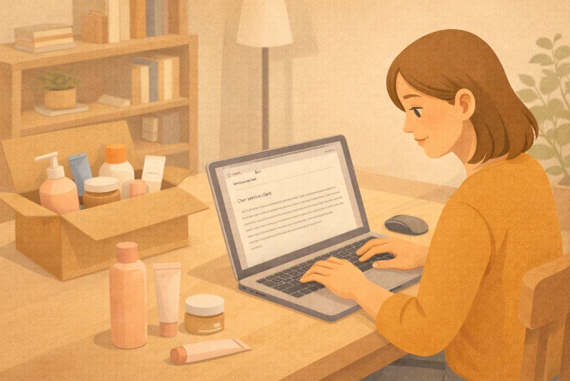 Femme résiliant un box beauté