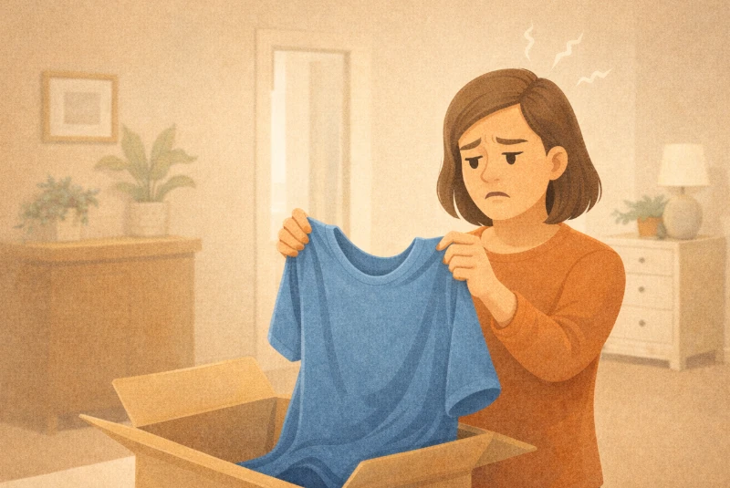 Femme recevant un produit non conforme