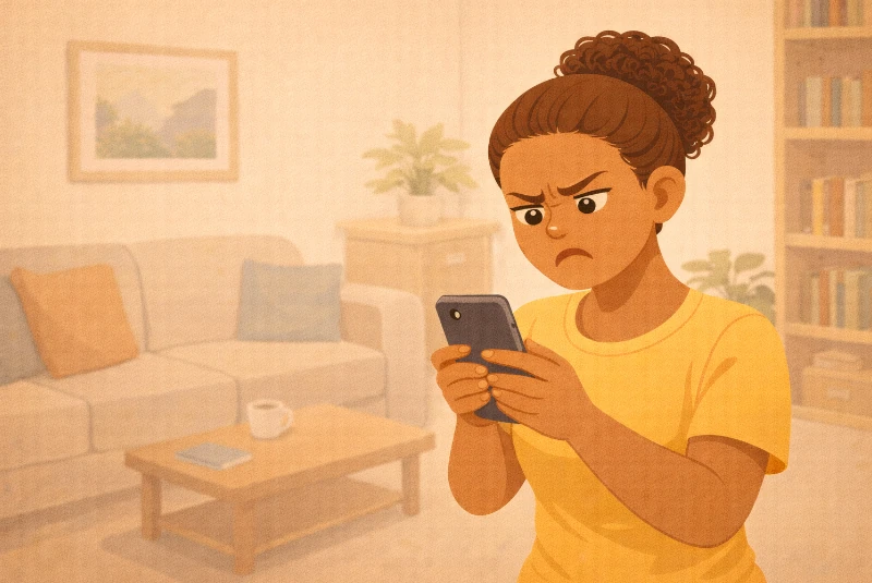 Une femme constate qu'elle n'a pas reçu son salaire