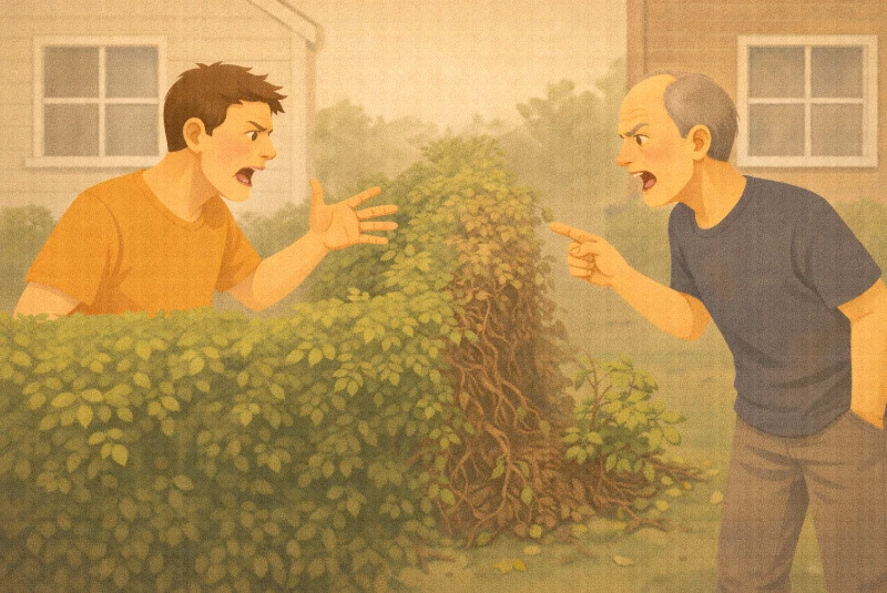 Dispute autour d'une haie mitoyenne