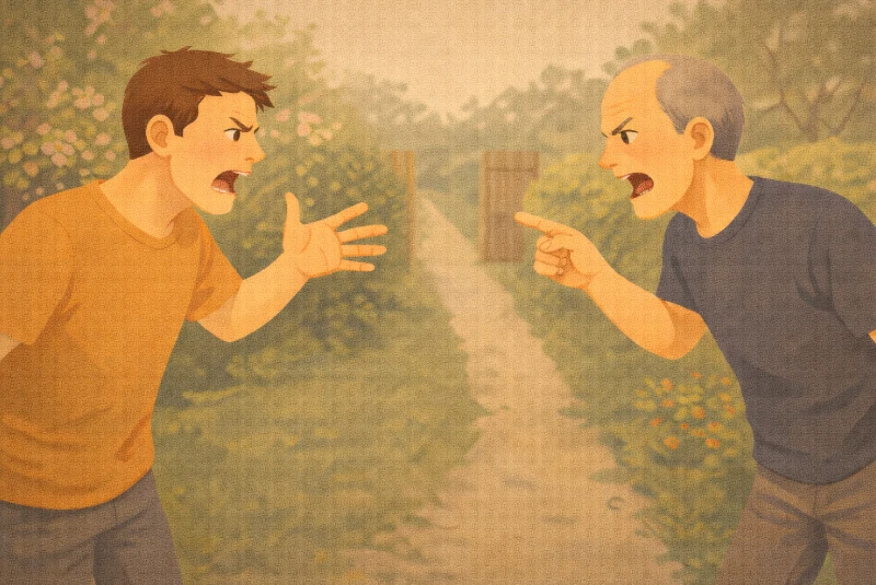 Des voisins se disputent à propos d'une servitude de passage