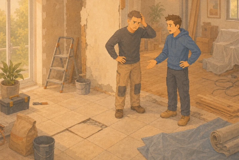 client faisant remarquer des travaux mal réalisés au professionnel